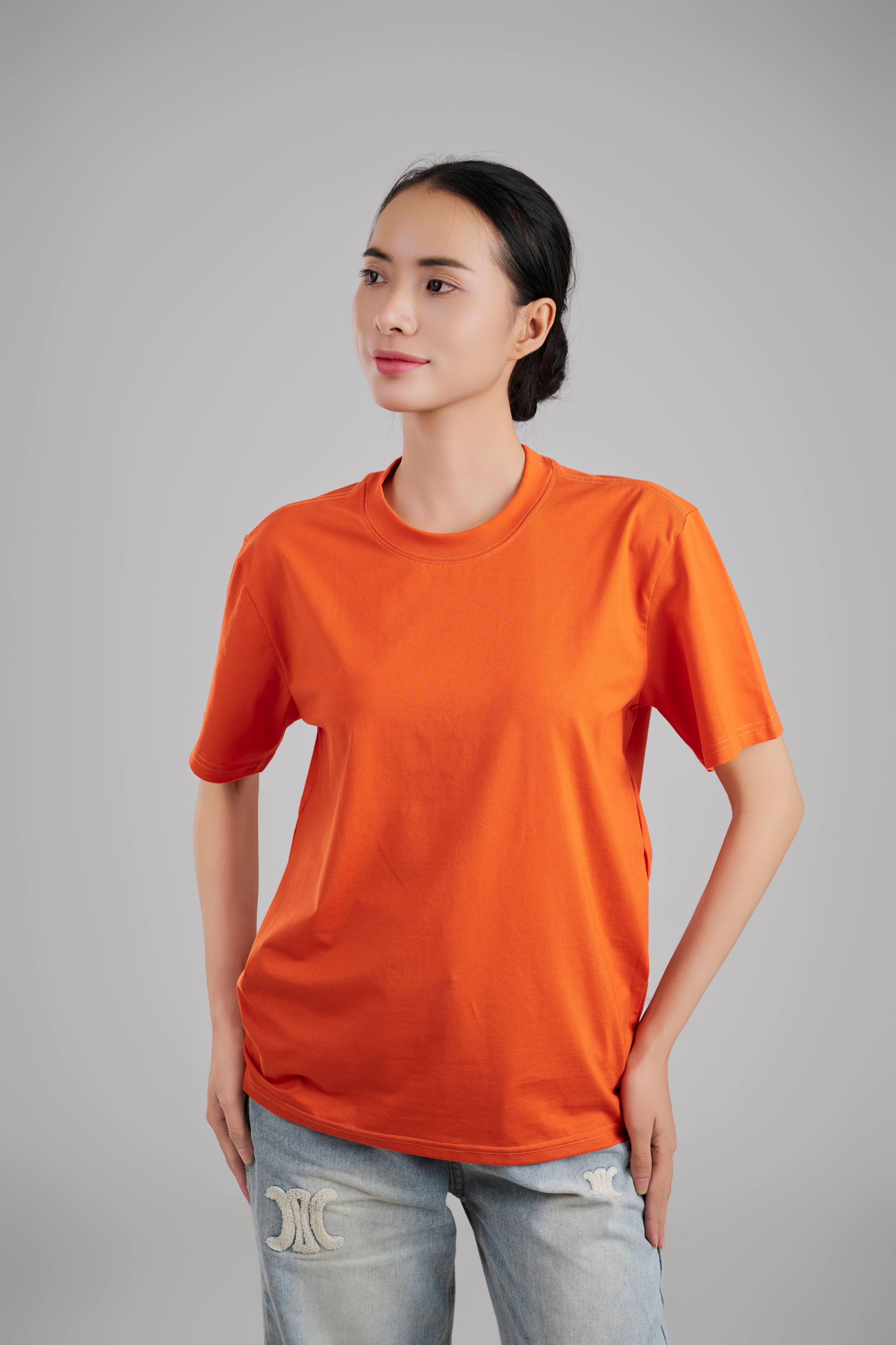 Áo thun cotton 2 chiều basic cổ tròn, co giãn thoáng mát